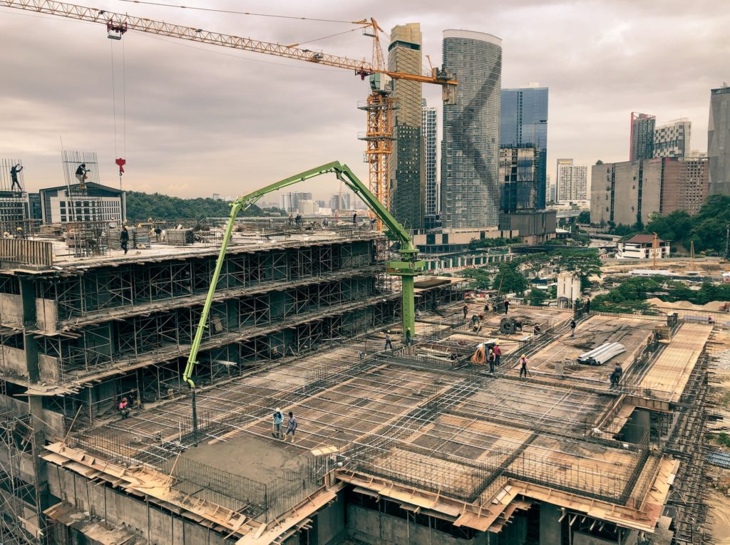 Drone shot of a construction site